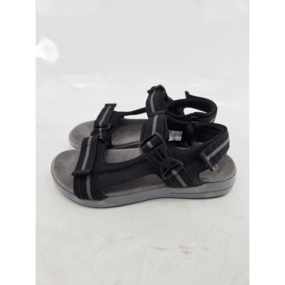 Propet Kona Fisherman Sandals Mens 10.5 Black Gray Strappy MSV031N -Excellent